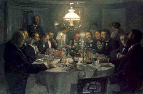 An Artist's Gathering, 1903 (oil on canvas) de Viggo Johansen