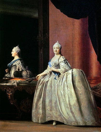Empress Catherine II before the mirror de Vigilius Erichsen