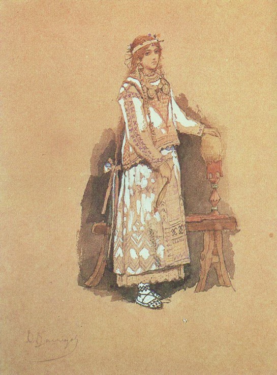 Costume design for the opera "Snow Maiden" by N. Rimsky-Korsakov de Viktor Michailowitsch Wasnezow
