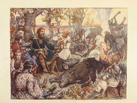 Rest of Grand Prince Vladimir II Monomakh on the Hunt. (The Imperial Hunt in Russia by N. Kutepov)