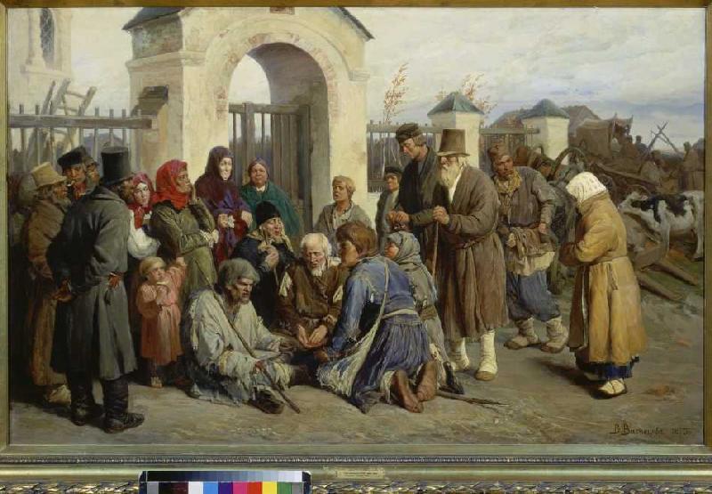 Singing beggar de Viktor Michailowitsch Wasnezow