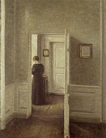 Woman in a bright interior. de Vilhelm Hammershoi