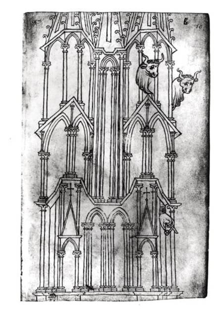 Elevation of the tower of Laon Cathedral de Villard  de Honnecourt
