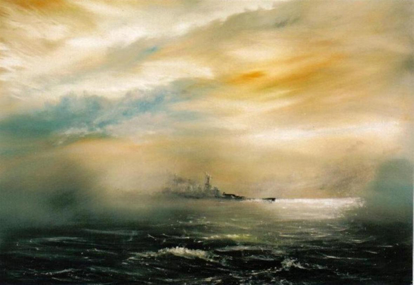 Dawn before the dawn of disaster HMS Hood 1941 de Vincent Alexander Booth