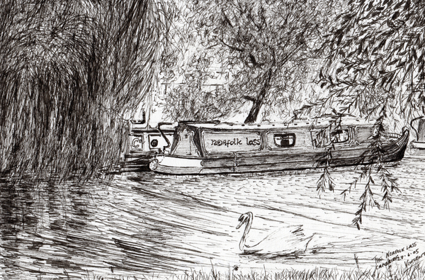 Narrow boats Cambridge de Vincent Alexander Booth