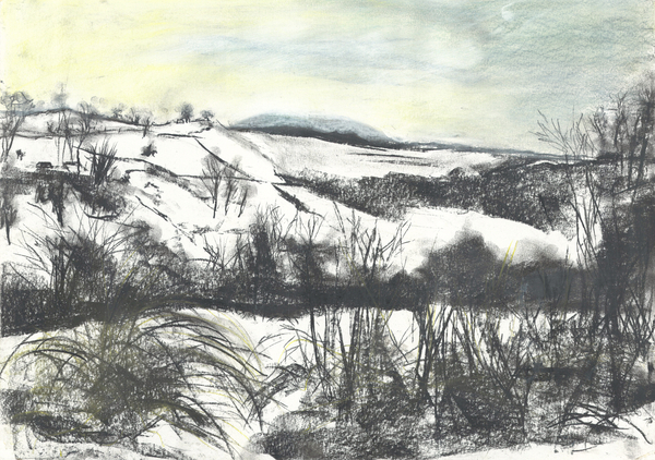 Osmotherley landscape in winter snow de Vincent Alexander Booth
