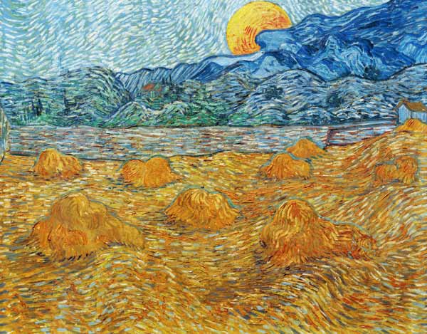 Evening landscape at moonrise de Vincent Van Gogh