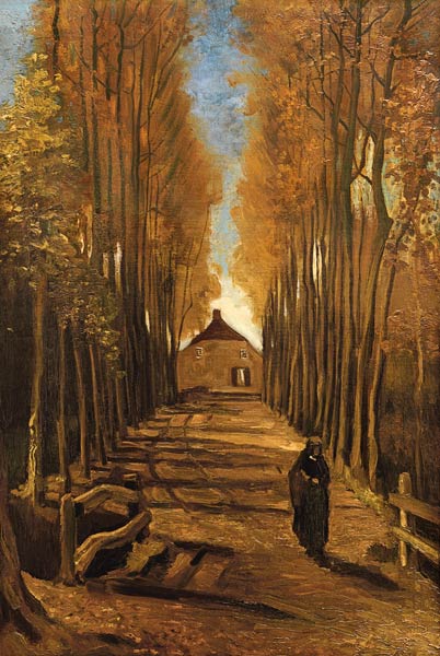 Poplar avenue in autumn de Vincent Van Gogh