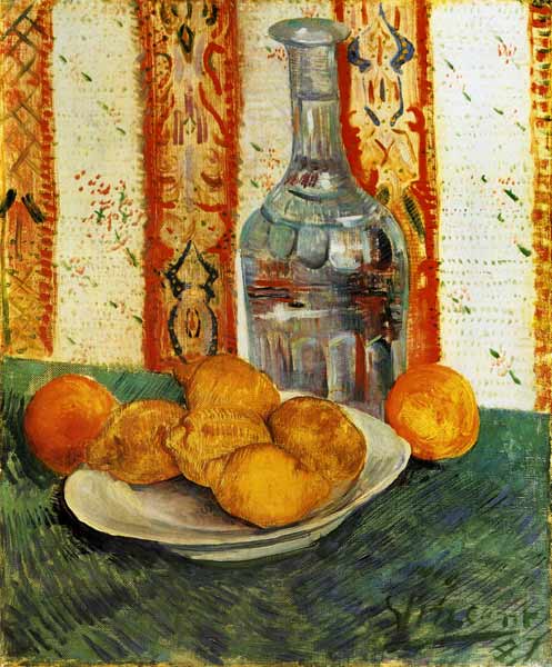 Still life with bottle and lemons de Vincent Van Gogh