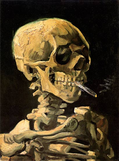 Skull with a burning cigarette de Vincent Van Gogh