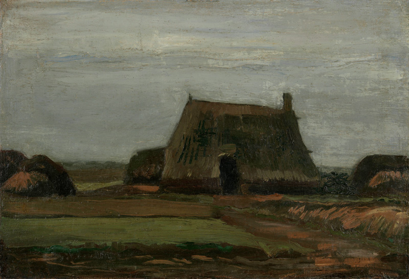 Farm with stacks of peat de Vincent Van Gogh