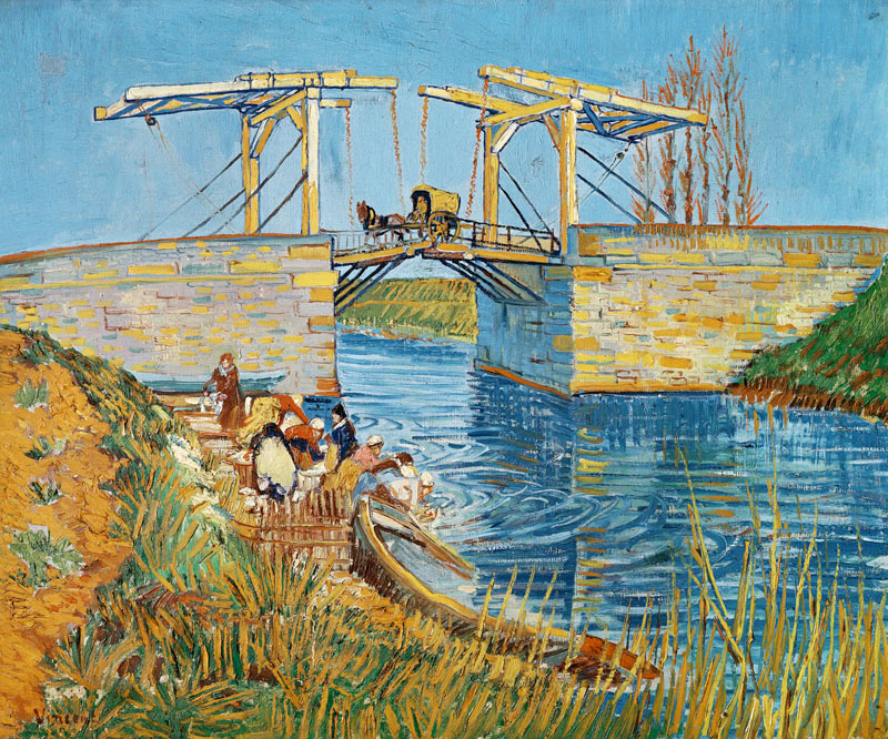 Lavaderos en el puente de Langlois de Vincent Van Gogh