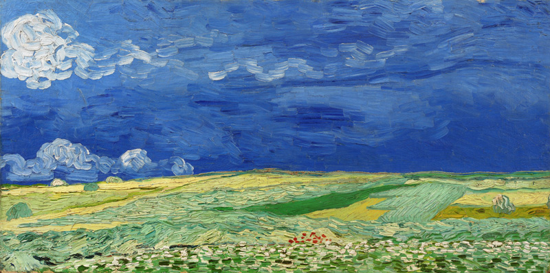 Campo bajo un cielo tormentoso de Vincent Van Gogh
