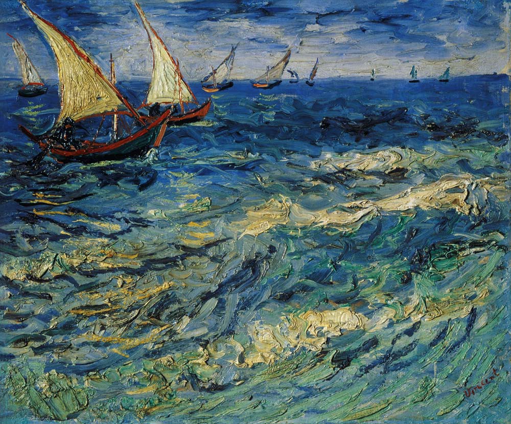 Seascape at Saintes-Maries (View of Mediterranean) de Vincent Van Gogh