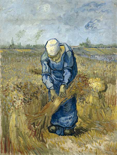 Peasant Woman Binding Sheaves (after Millet) de Vincent Van Gogh