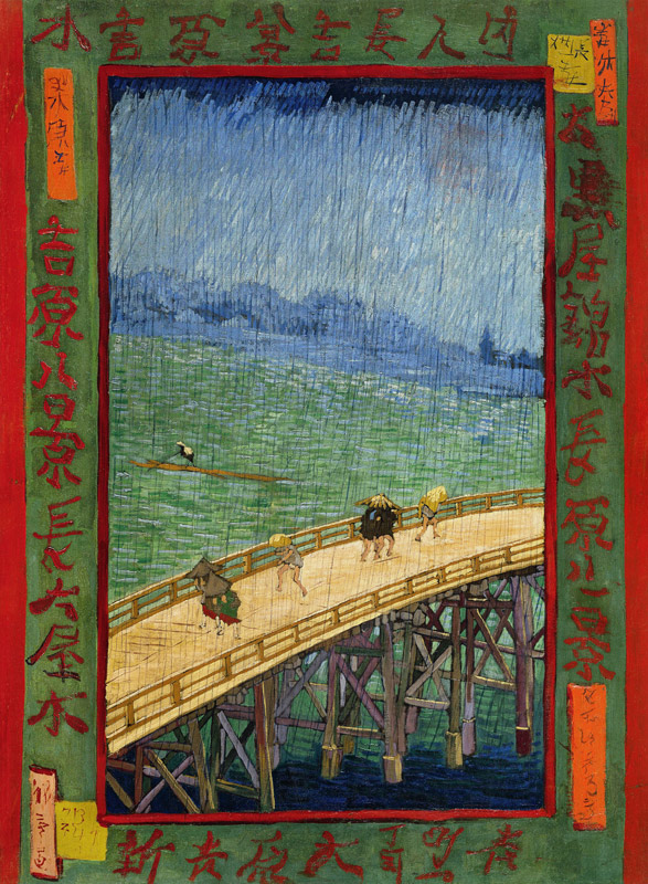 n.Hiroshige, Brücke im Regen de Vincent Van Gogh