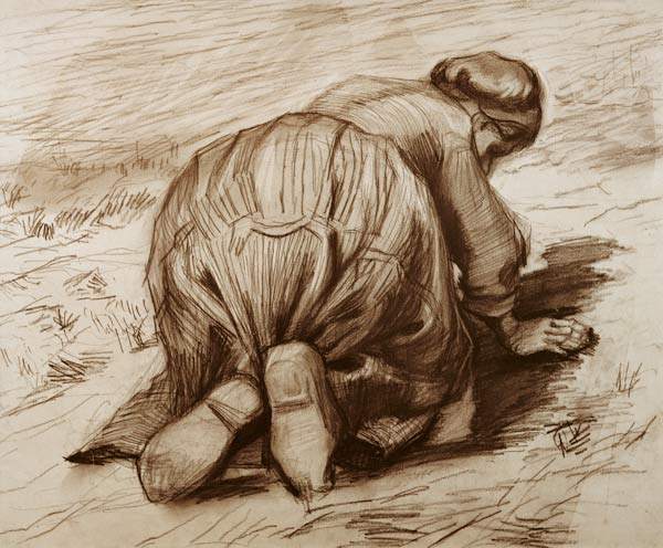 Vincent van Gogh, Kneeling Peasant Woman de Vincent Van Gogh