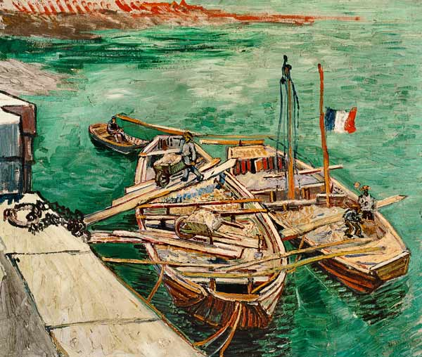 Landing Stage with Boats de Vincent Van Gogh