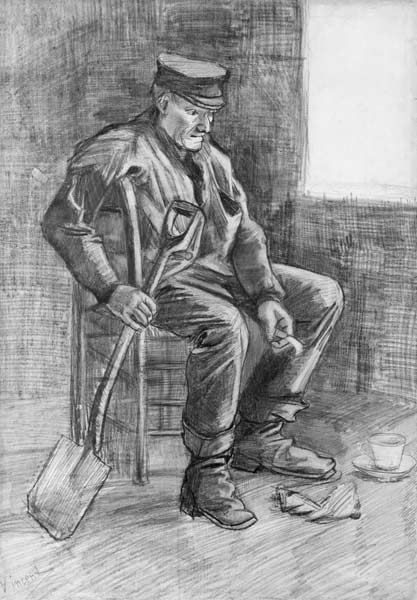 Man with a Spade Resting de Vincent Van Gogh