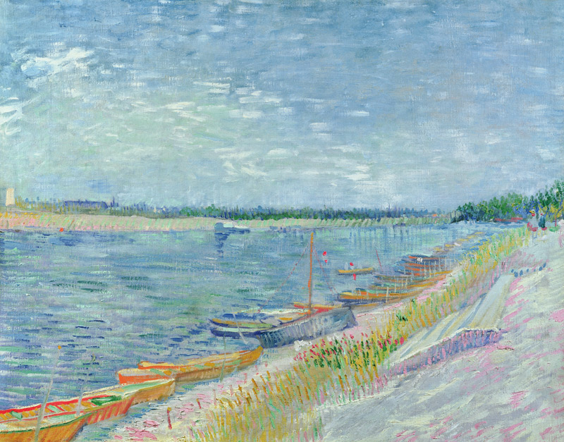 Moored Boats de Vincent Van Gogh
