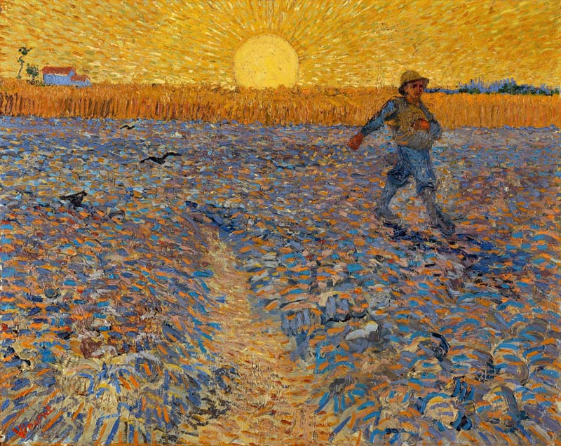 Sembrador al atardecer de Vincent Van Gogh