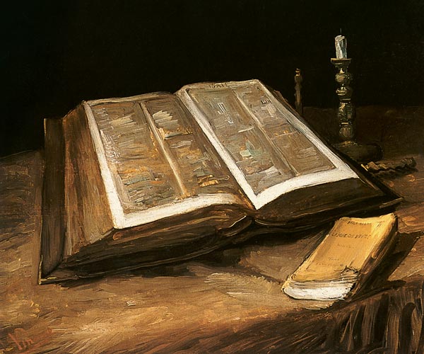 Still life with Bible de Vincent Van Gogh