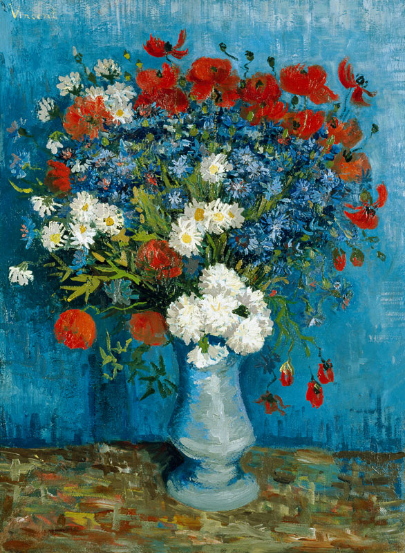 Still Life: Vase with Cornflowers and Poppies de Vincent Van Gogh
