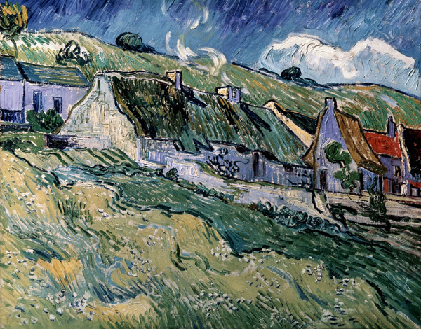 Thatched cottages in Cordeville de Vincent Van Gogh