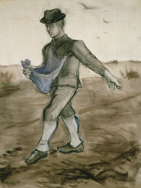 The Sower, 1881 (pencil, pen & brown de Vincent Van Gogh