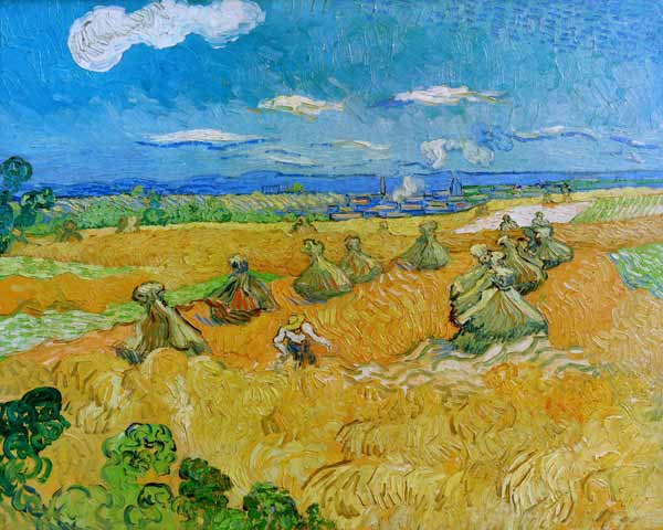 V.v.Gogh, Wheat Field w.Reaper/Ptg./1890 de Vincent Van Gogh