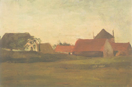 Farmhouses in Loosduinen de Vincent Van Gogh