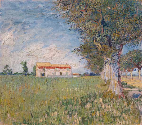 Farmhouse in a wheat field de Vincent Van Gogh