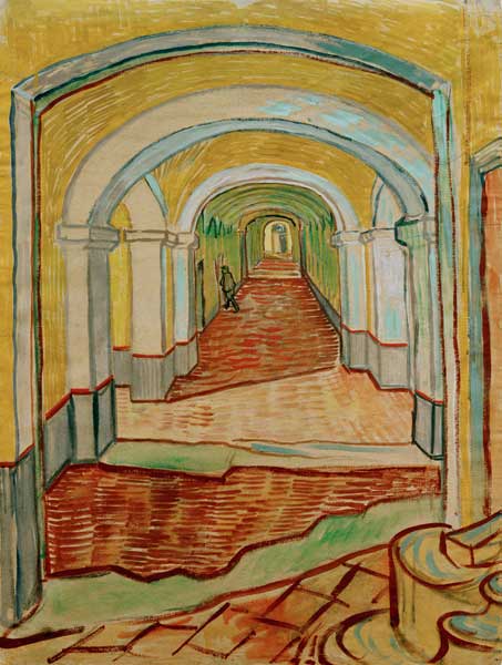 V. van Gogh, A corridor in the Asylum. de Vincent Van Gogh