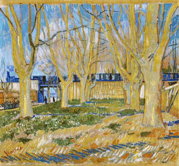 The viaduct in Arles. The blue train de Vincent Van Gogh