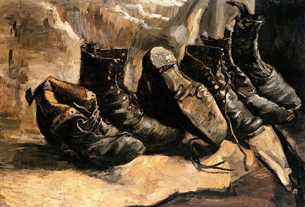 Three pairs of shoes de Vincent Van Gogh