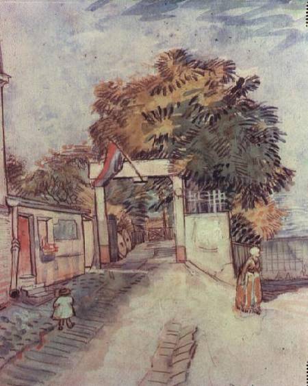 French street scene with access to a vantage point de Vincent Van Gogh