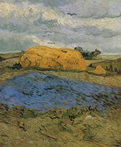 Barn on a rainy day de Vincent Van Gogh