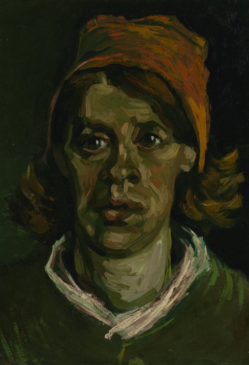 Head of a Peasant woman with red hood de Vincent Van Gogh