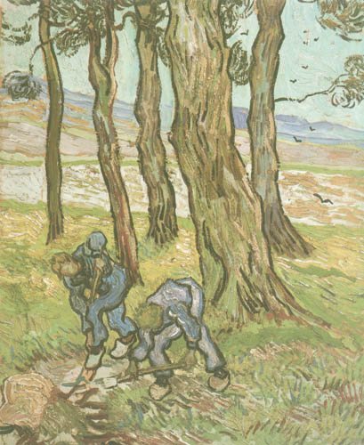 Two men when digging up a tree stump de Vincent Van Gogh