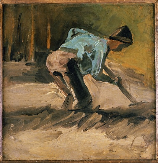 Man at Work, c.1883 (oil on paper laid down on panel) de Vincent Van Gogh
