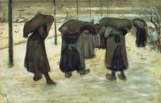 Miners' wives carrying sacks of coal de Vincent Van Gogh