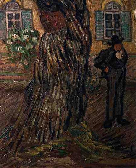 St. Paul's Hospital, St. Remy, detail of man and tree de Vincent Van Gogh