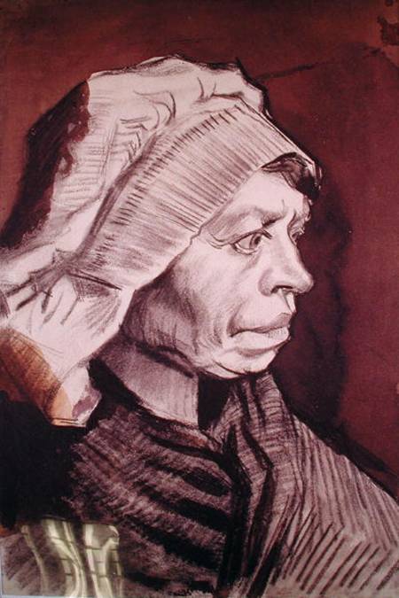 Portrait of a Woman (Head of a peasant woman with bonnet) de Vincent Van Gogh