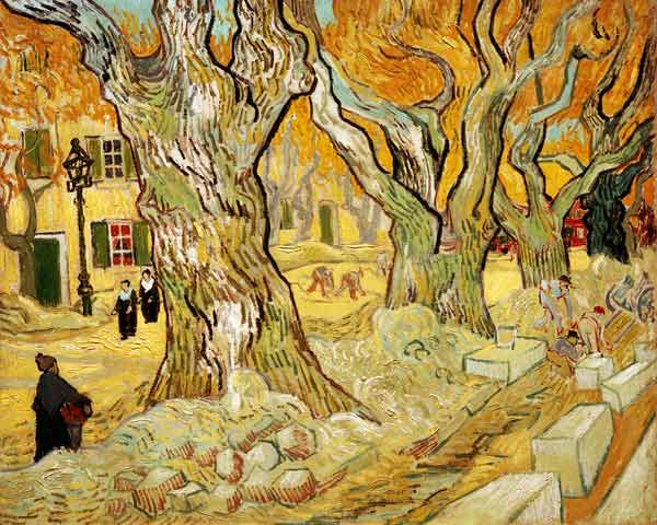 Van Gogh / Roadworks at Saint-Remy /1889 de Vincent Van Gogh