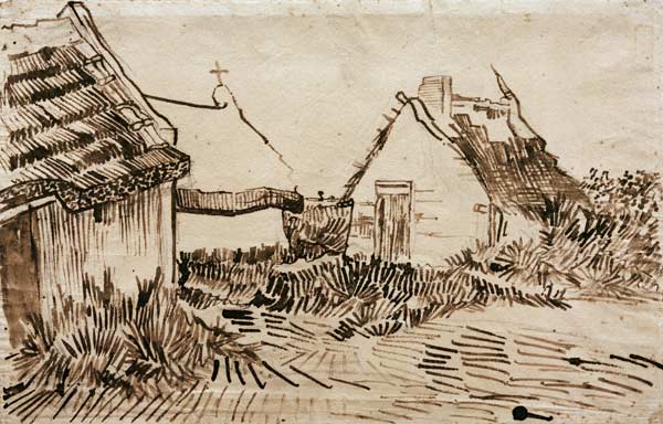 V.v.Gogh, Cottages, Saintes-Maries/Draw. de Vincent Van Gogh