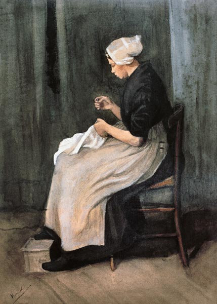 v.Gogh/Seamstress from Scheveningen/1881 de Vincent Van Gogh