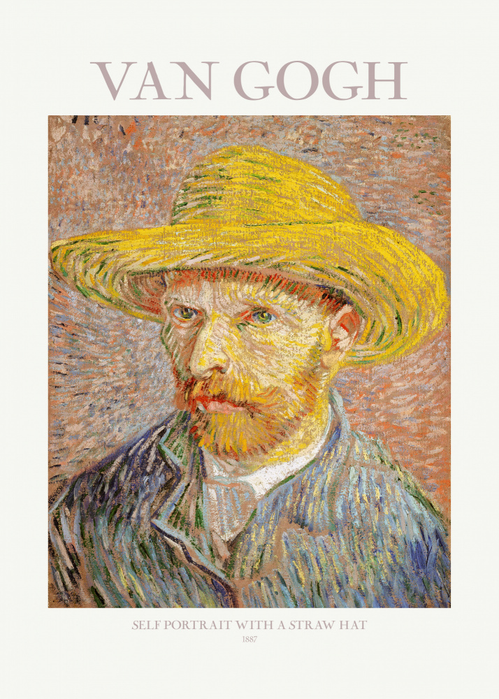 Self Portrait With Straw Hat de Vincent Van Gogh