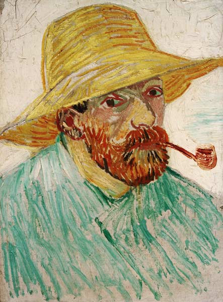 van Gogh, Self-Portrait w.Straw Hat/1888 de Vincent Van Gogh