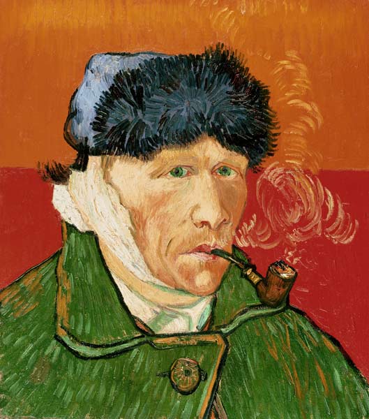Self Portrait with Bandaged Ear and Pipe de Vincent Van Gogh