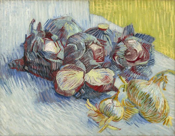 Still life with red cabbage and onions de Vincent Van Gogh
